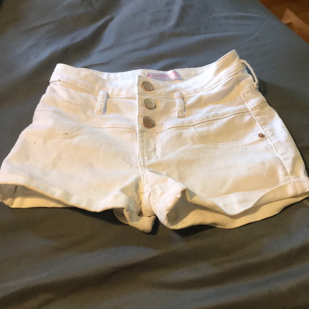 White jean shorts